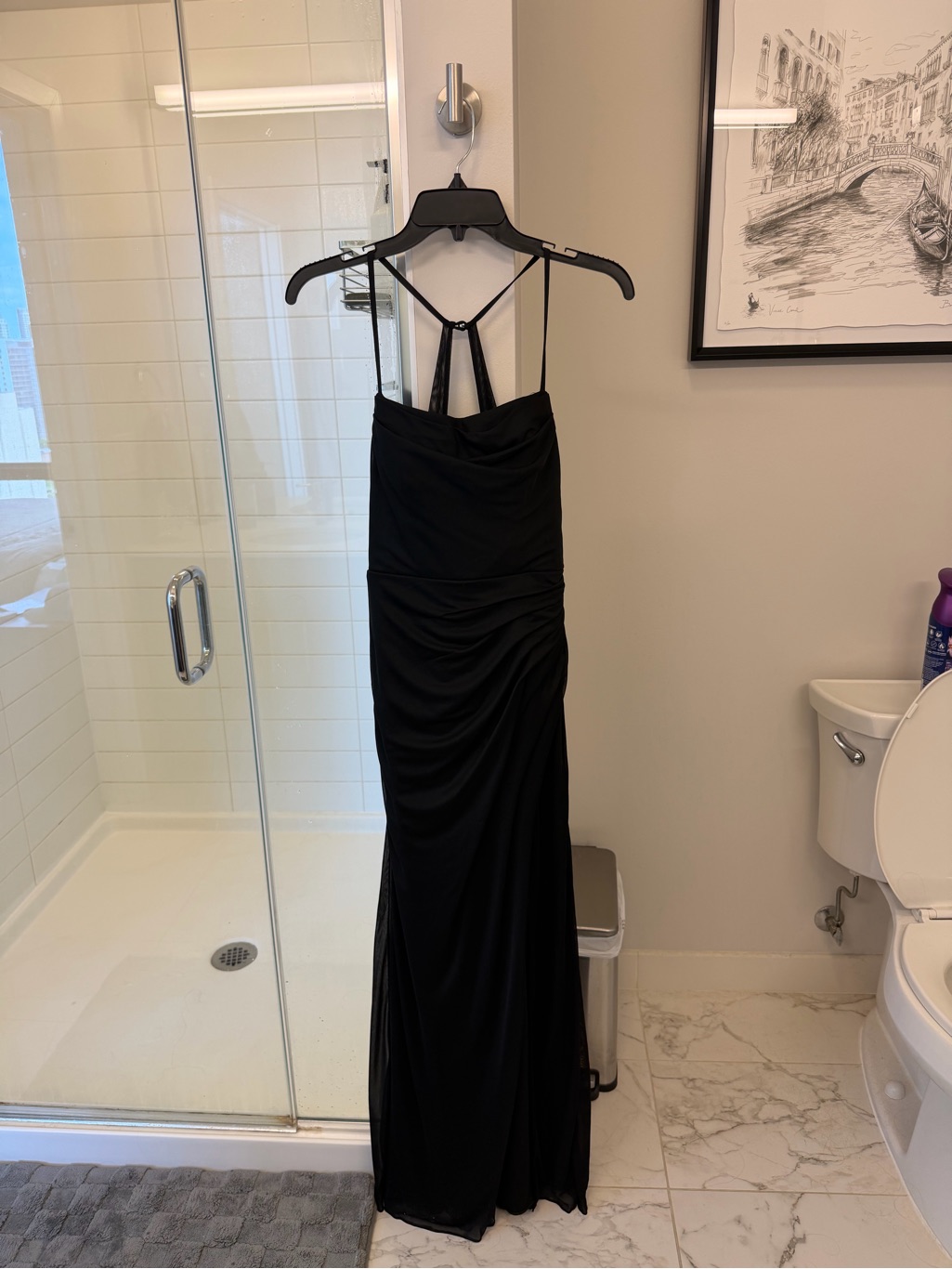 Azazie Black Strappy Maxi Dress